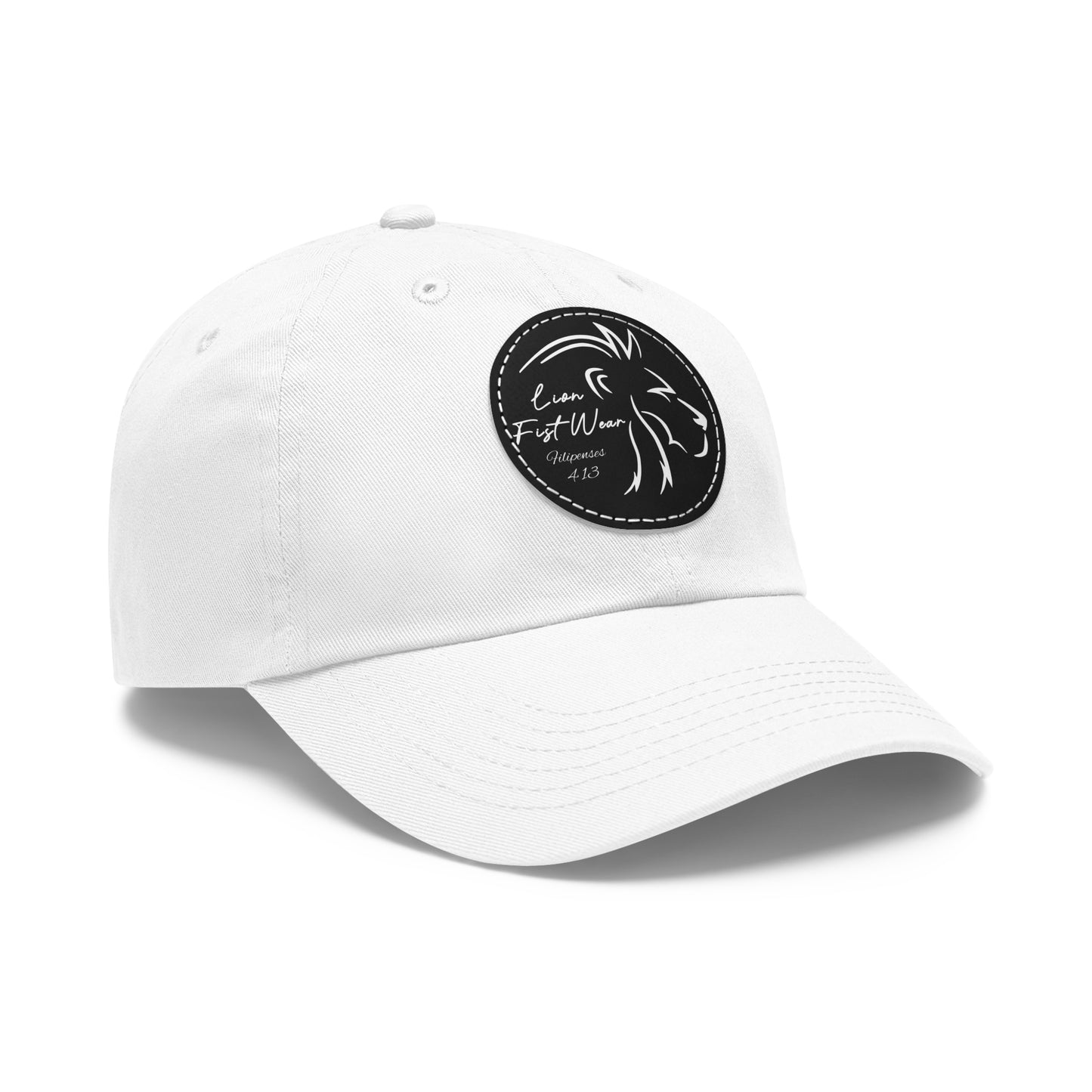 LionFist Logo Hat with Leather Patch (Round) (Filipenses 4 13 Edition)
